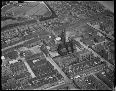 Barrow Corporation Electricity Works and environs, Barrow-in-Furness, Cumbria, c1930s. Creator: Arthur William Hobart.