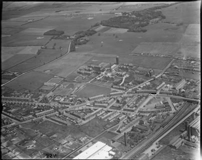 Station Road, the Fylde Institution and environs, Wesham, Lancashire, c1930s. Creator: Arthur William Hobart.