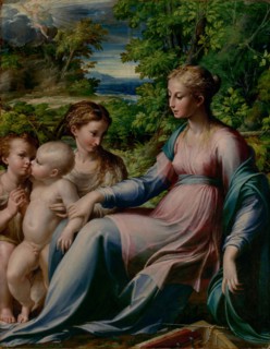 Virgin and Child with Saint John the Baptist and Mary Magdalene, about 1535-1540. Creator: Parmigianino.