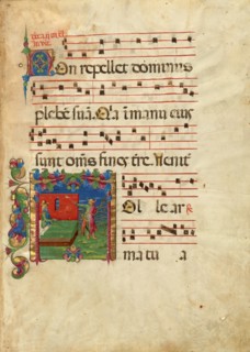 Initial T: Isaac and Esau, about 1455-1461. Creator: Franco dei Russi.