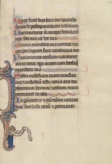 Initial I; Bute Psalter, text and illumination about 1285. Creator: Bute Master.