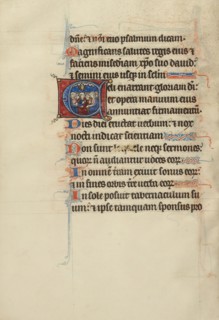 Initial C: Pentecost; Bute Psalter, text and illumination about 1285. Creator: Bute Master.