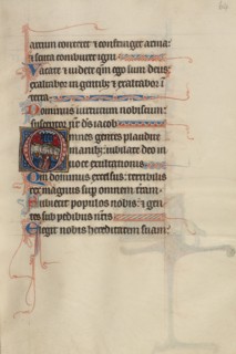 Initial O: The Ascension; Bute Psalter, text and illumination about 1285. Creator: Bute Master.