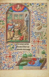 David in Prayer; Hours of Simon de Varie, 1455. Creator: Dunois Master.