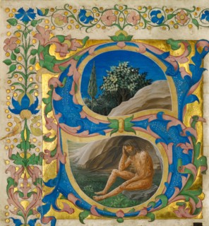 Initial S: Job, cutting from a choir book, third quarter of 15th century. Creator: Francesco di Antonio del Chierico.