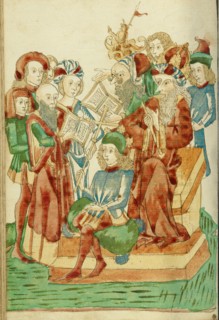Pagan and Christian Scholars Debating before King Avenir and Josaphat, 1469. Creator: Unknown.