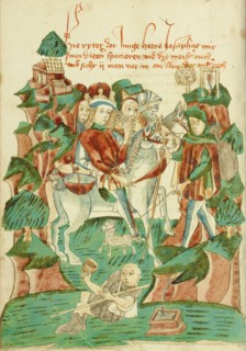 Josaphat Meeting a Blind Man and a Beggar, 1469. Creator: Unknown.