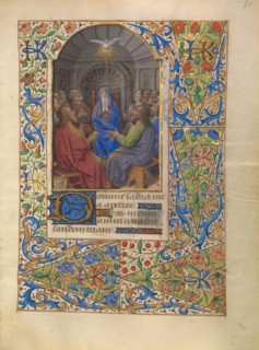 Pentecost; Katherine Hours, about 1480-1485. Creator: Jean Bourdichon.
