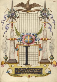 Guide for Constructing the Letter I; Mira calligraphiae monumenta, about 1591-1596. Creator: Joris Hoefnagel.