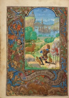 Saint Hubert; Prayer Book of Charles the Bold, 1469. Creator: Lieven van Lathem.