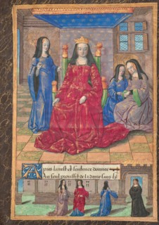 Anne of Brittany Enthroned and Accompanied by Her Ladies-in-Waiting, about 1493. Creator: Master of the Chronique Scandaleuse.