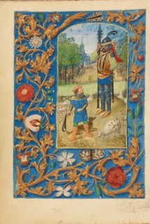 David and Goliath; Crohin-La Fontaine Hours, about 1480-1485 ?. Creator: Master of the Dresden Prayer Book or workshop (Flemish, active about 1480 - 1515).