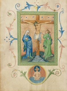 The Crucifixion; Collegium Ducale, about 1420-1430. Creator: Master of the Kremnitz Stadtbuch.