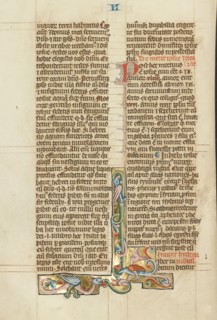 Inhabited Initial L; Historia Scholastica, about 1300. Creator: Peter Comestor.
