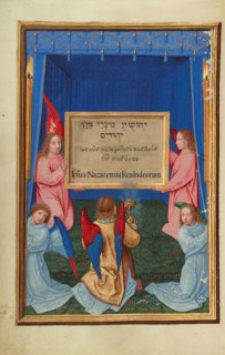 The Worship of the Inscribed Tablet from the Cross, about 1525-1530. Creator: Simon Bening.
