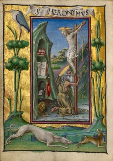 Saint Jerome in the Desert; Gualenghi-d'Este Hours, about 1469. Creator: Taddeo Crivelli.
