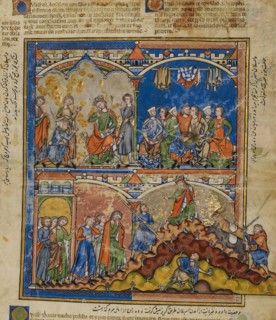 Scenes from the Life of David; Morgan Picture Bible, about 1250. Creator: Unknown.