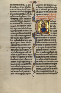 Initial C: Solomon Enthroned; Marquette Bible, about 1270. Creator: Unknown.