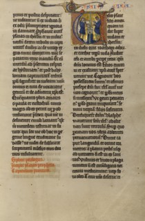 Initial V: Isaiah Being Sawn in Two; Marquette Bible, about 1270. Creator: Unknown.