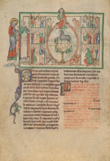 The Adoration of the Lord and of the Lamb by the Chosen; Dyson Perrins Apocalypse, about 1255-1260. Creator: Unknown.