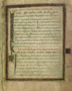 Bifolium from a Gospel Lectionary (fols. 5 and 12); Gospel Lectionary, early 9th century. Creator: Unknown.