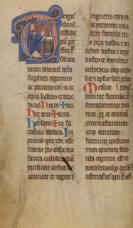 Initial T: A Priest Celebrating Mass; Missal, begun after 1234-completed before 1262. Creator: Unknown.