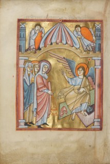 The Women at the Tomb; Benedictional, about 1030-1040. Creator: Unknown.