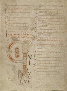 Decorated Initial Q; Psalter, third quarter of 9th century. Creator: Unknown.