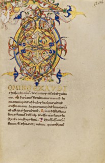 Inhabited Initial D; Breviary, 1153. Creator: Unknown.