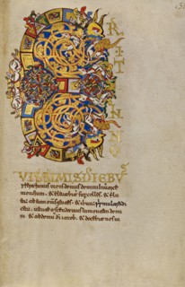 Inhabited Initial E; Breviary, 1153. Creator: Unknown.