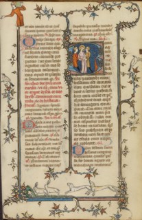 Initial B: The Arrest of Saint Agnes; Breviary, about 1320-1325. Creator: Unknown.