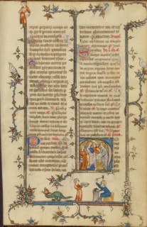 Initial H: The Presentation in the Temple; Breviary, about 1320-1325. Creator: Unknown.