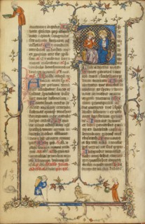 Initial D: God the Father and Christ; Breviary, about 1320-1325. Creator: Unknown.
