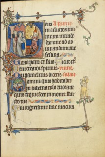 Initial D: Christ before Caiaphas; Initial D: The Virgin Mary with Apostles, about 1300. Creator: Unknown.