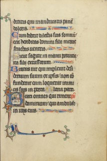 Initial B: Man and Woman Sitting at a Table; Ruskin Hours, about 1300. Creator: Unknown.