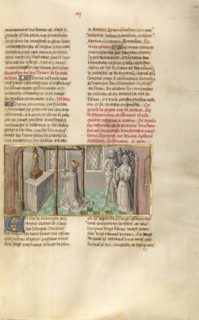 Simonides Consulting the Oracle of Apollo; Miroir Historial, about 1475. Creator: Unknown.