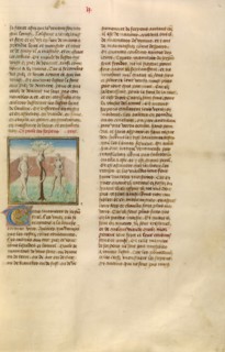 Adam and Eve with the Serpent; Miroir Historial, about 1475. Creator: Unknown.