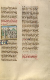 Aseneth Requesting the Angel's Blessing of Seven Young Women; Miroir Historial, about 1475. Creator: Unknown.