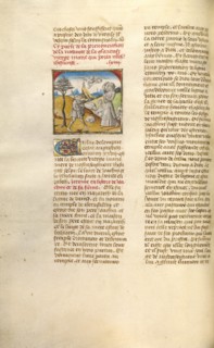 The Annunciation to Joachim; Miroir Historial, about 1475. Creator: Unknown.