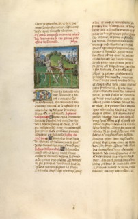Alexander the Great and King Porus in Battle; Miroir Historial, about 1475. Creator: Unknown.