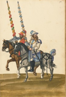 Two Horsemen with Lances, about 1560-1570. Creator: Unknown.