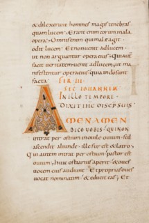 Decorated Initial A; Gospel Lectionary, late 10th century. Creator: Unknown.