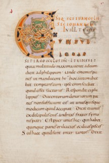 Decorated Initial C; Gospel Lectionary, late 10th century. Creator: Unknown.