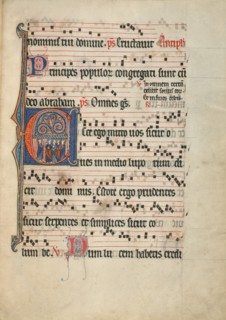 Initial E: The Mission of the Apostles; Antiphonal, about 1260-1270. Creator: Unknown.