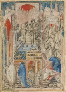 The Rejection of Joachim and Anna's Offering; Leaf from a Book of Hours, about 1410-1430. Creator: Master of the Rohan Hours.