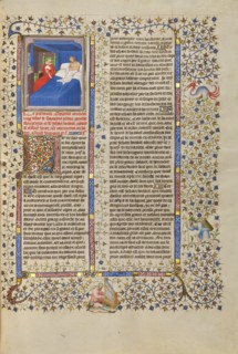 Boccaccio's Vision of the Laurel-Crowned Petrarch; Des cas des nobles hommes et femmes, c 1413-15 Creator: Boucicaut Master.