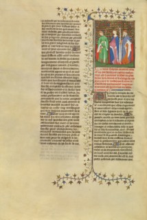 Tiberius, Messalina, and Caligula Reproach One Another in the Midst of Flames, about 1413-1415. Creators: Boucicaut Master, Workshop of the Boucicaut Master.