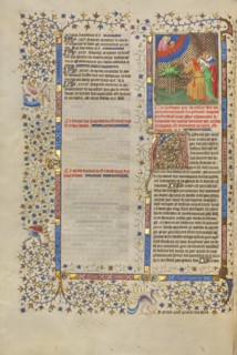 Four Men kneeling before God; Des cas des nobles hommes et femmes, about 1413-1415. Creators: Boucicaut Master, Workshop of the Boucicaut Master.