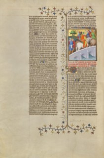 Xerxes, King of the Persians, Crosses a Bridge with His Army, about 1413-1415. Creators: Boucicaut Master, Workshop of the Boucicaut Master.