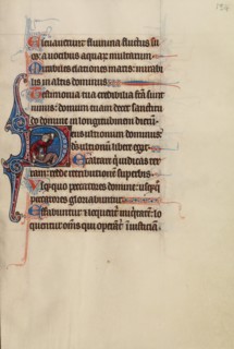 Initial D: A Man with a Sword Preparing to Kill Another Man; Bute Psalter, about 1285. Creator: Bute Master.